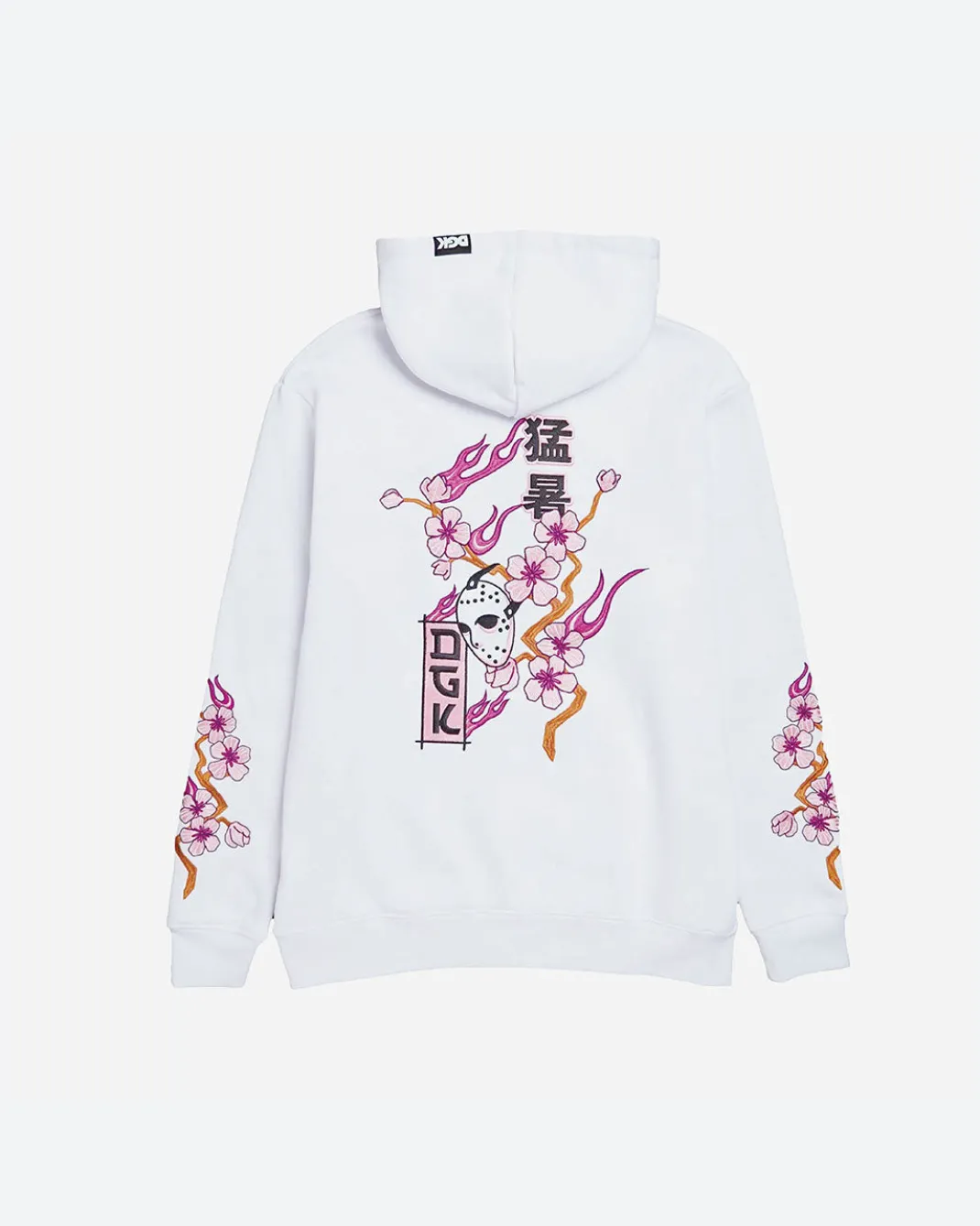 Fire Blossom Embroidered Hooded Fleece