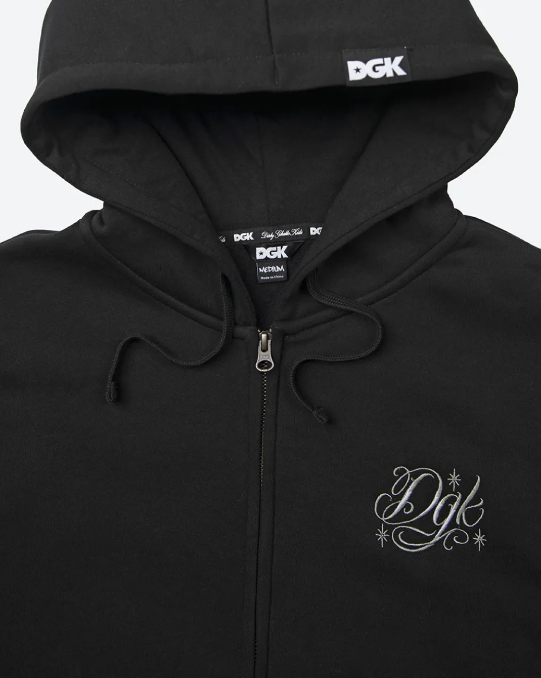Fool For You Embroidered Zip-Up Hooded Fleece